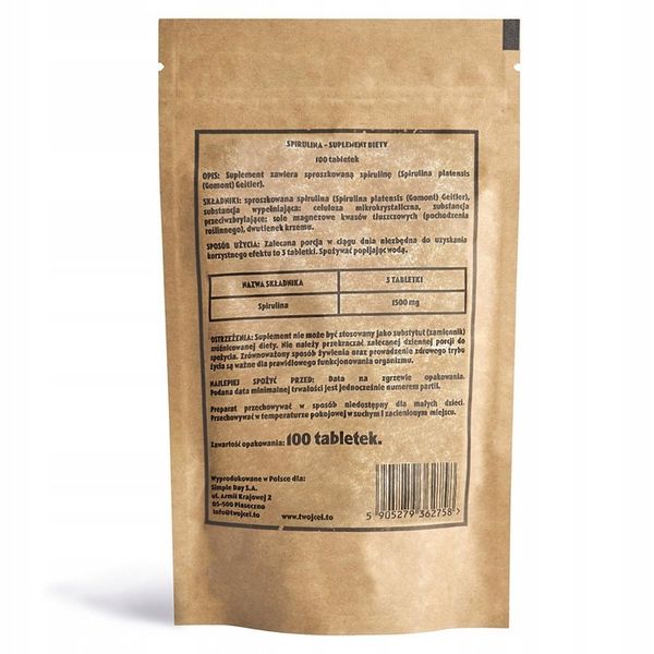 SPIRULINA -TwójCelTo..Odkwaszenie Organizmu 100szt zdjęcie 6