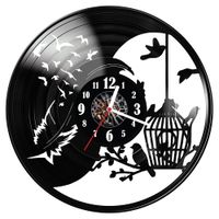 Zegar ścienny z płyty winylowej Ptaki 226.14