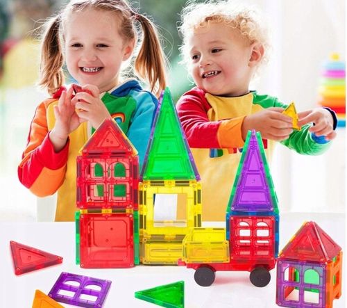 DUŻE KLOCKI MAGNETYCZNE KONSTRUKCYJNE KAFELKI 70 el Rainbow Magnetic Tiles na Arena.pl