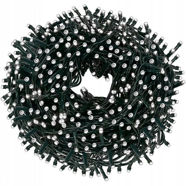 LAMPKI CHOINKOWE 1000 LED ZEWNĘTRZNE BIAŁE ZIMNE 50M FUNKCJE PROGRAMATOR zdjęcie 6