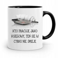 Kubek Czarny Prezent Dla Księgowej Księgowego Z Nadrukiem Ze Zdjęciem