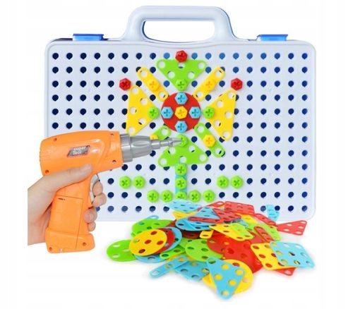 ZABAWKA KLOCKI KONSTRUKCYJNE W WALIZCE 237EL. ZESTAW DIY WKRĘTARKA EDUKACJA na Arena.pl