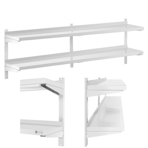 Półka ścienna wisząca gastronomiczna podwójna z regulacją STAL 200 x 30 cm na Arena.pl