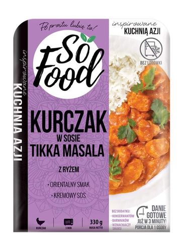 So Food Kurczak w sosie tikka masala z ryżem 330 g na Arena.pl
