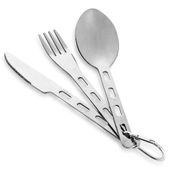 3x Sztućce Turystyczne Piknikowe Podróżne Stalowe Łyżka Nóż Widelec