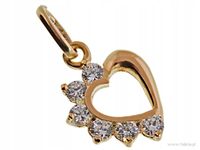 WISIOR ZŁOTY KONTUR SERCE SERDUSZKO HEART gw033