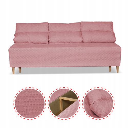 Zestaw KIMO funkcja spania sofa fotele Family Meble c. róż Twisster sztruks na Arena.pl