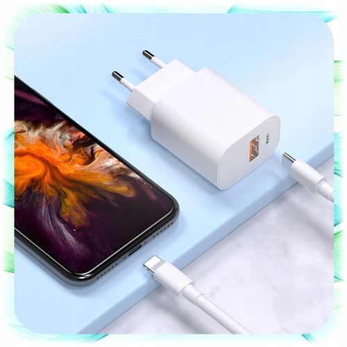 ŁADOWARKA SIECIOWA KOSTKA 2 Wejścia USB + TYP-C USB-C do Telefonu 25W biała na Arena.pl