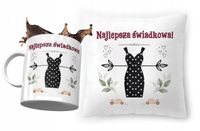 Zestaw Dla Świadkowej Poduszka + Kubek Na Prezent Z Nadrukiem Ze Zdjęciem