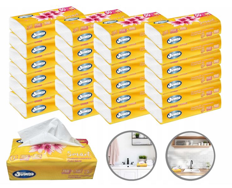 5000 szt. Wyciągane Chusteczki higieniczne Słonik Jumbo SMART 25x200 Karton zdjęcie 1