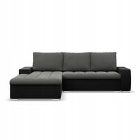 KANAPA NAROŻNIK AURORA POPIEL CZARNY Rogówka Rozkładana z Funkcją Spania