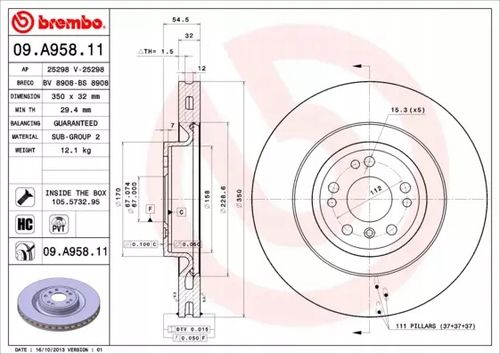 TARCZA HAM PRZOD 350X32 V BREMBO na Arena.pl