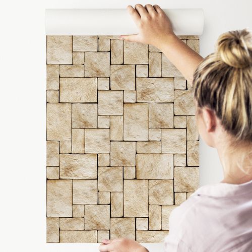 Tapeta Do Salonu Cegła KAMIEŃ Dekoracja Ścienna na Arena.pl