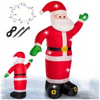 MIKOŁAJ DMUCHANY XXL SAMOPOMPUJĄCY ŚWIECĄCY 180CM LED OZDOBA NA ŚWIĘTA