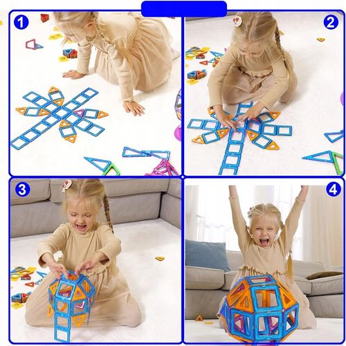 DUŻE KLOCKI MAGNETYCZNE KONSTRUKCYJNE EDUKACYJNE DLA DZIECI 3D 180ELE na Arena.pl