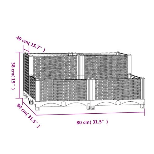 Donica do podwyższonej rabaty, 80x80x38 cm, polipropylen na Arena.pl