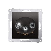 GNIAZDO ANTENOWE R-TV-DATA 10dB SATELITARNE SIMON 54 DAD.01/48 ANTRACYT