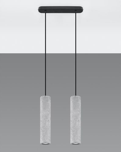 Betonowa LAMPA wisząca SL.0654 tuba OPRAWA ZWIS okrągły na listwie szare czarne na Arena.pl