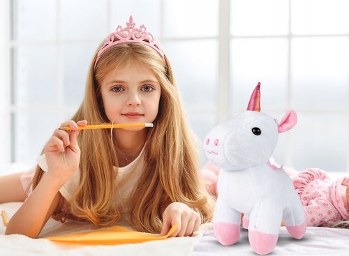 JEDNOROŻEC PLUSZOWY MIEKKI MIĘCIUTKI KONIK PRZYTULANKA PLUSZAK W TOREBCE na Arena.pl