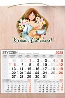 KALENDARZ wiszący 2025 DREWNIANY prezent DZIEŃ NA MAMY Z TWOIM TEKSTEM
