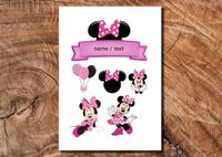 Wydruk cukrowy na tort A4 Myszka Mini napis DIY