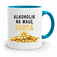 Dla Alkoholika Pijaka Kubek Błękitny Na Prezent Z Nadrukiem Ze Zdjęciem