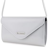 Szara Lakierowana Damska Torebka Wieczorowa Kopertówka Beltimore M78