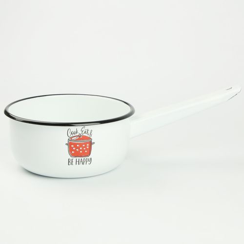 RONDEL 1,5L EMALIOWANY GŁADKI WZÓR BE HAPPY GARNEK RONDELEK TRADYCYJNY na Arena.pl