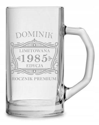 Duży kufel do piwa na prezent z grawerem 640ml logo tekst urodziny na Arena.pl