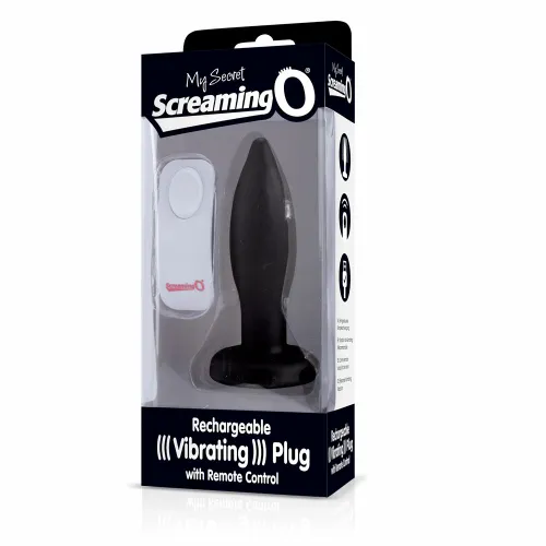 the screaming o vibrating plug black - wibrujący korek silikonowy z pilotem na Arena.pl