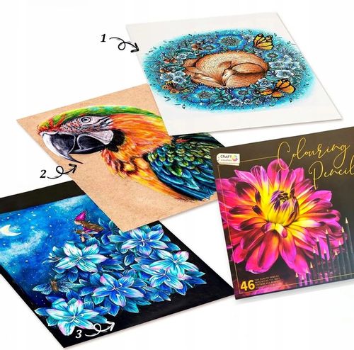 KREDKI OŁÓWKOWE PROFESJONALNE MIĘKKIE DO RYSOWANIA ZESTAW KREDEK 46 W ETUI na Arena.pl