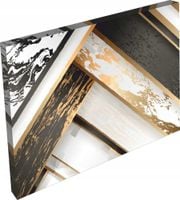 OBRAZ marmur złoty srebrny linie kamień 120x80