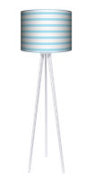 Lampa podłogowa - stojąca drewniana trójnóg duża - Niebieskie pasy