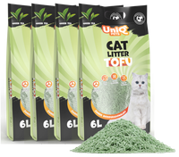 Żwirek tofu zielona herbata ekologiczny 10kg UniQ Pets 4x2,5kg