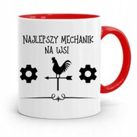 Kubek Czerwony Mechanika Najlepszy Mechanik Na Wsi Z Nadrukiem Ze Zdjęciem