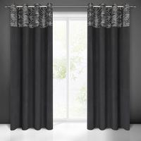 Zasłona gotowa na przelotkach ARIANA 140x250 Eurofirany czarna