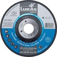 tarcza wypukła t27 125*6.0*22 a24/30s-bf inox premiumflex - t27 125 6.4r