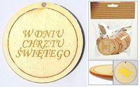 zawieszka etykieta 10szt. drewniana chrzest św ozd-032