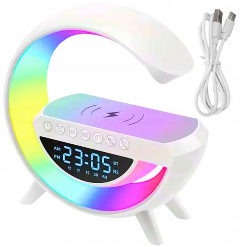Lampka LED GAMINGOWA RGB Głośnik Ładowarka INDUKCYJNA QI Zegar Radio budzik na Arena.pl