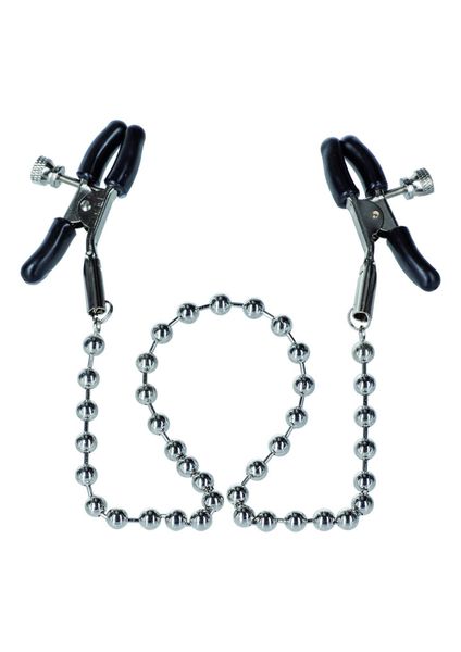 Silver Beaded Nipple Clamps Metal zdjęcie 1