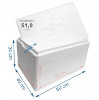 STYROBOX 51L pojemnik izotermiczny LODÓWKA TERMO OPAKOWANIE TERMOIZOLACYJNE