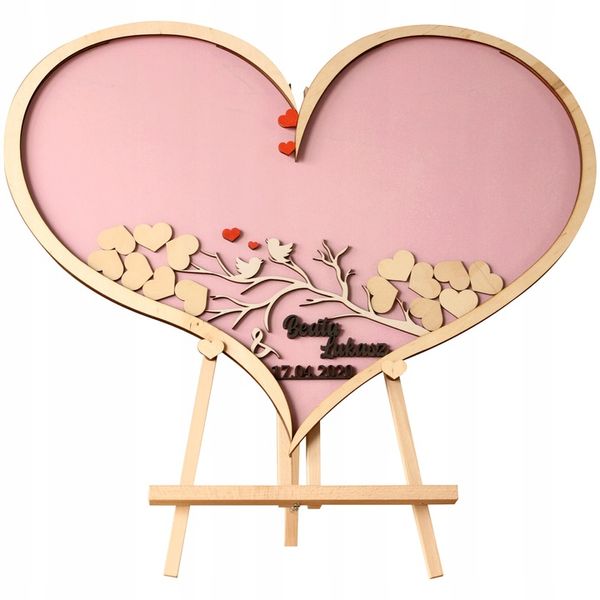 Księga Gości w Kształcie Serca Wesele Prezent na Ślub zdjęcie 1