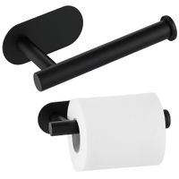 Uchwyt wieszak na papier toaletowy bez wiercenia samoprzylepny czarny