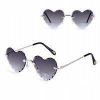 OKULARY BEZRAMKOWE SERCA PRZECIWSŁONECZNE Damskie Glamour Filtr UV400 +Etui