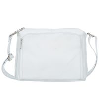 VERA PELLE torebka damska skórzana listonoszka z paskiem V535 biała