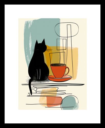 Plakat 15x20cm Kot i Kawa na Arena.pl