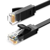 płaski kabel sieciowy ugreen  nw102 ethernet rj45, cat.6, utp, 1m (czarny)