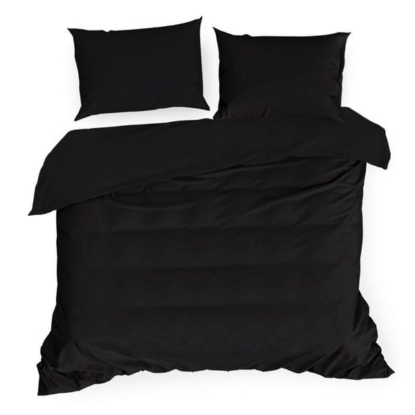 Pościel bawełniana 200x220 czarna zdjęcie 1