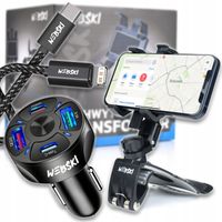 UCHWYT KLIPS NA DESKĘ KOKPIT+SZYBKA ŁADOWARKA SAMOCHODOWA + KABEL DO IPHONE