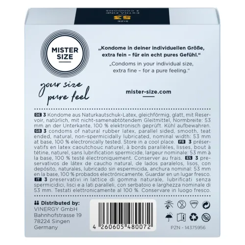 mister size prezerwatywy 53 mm - 3 sztuki, dopasowany rozmiar na Arena.pl